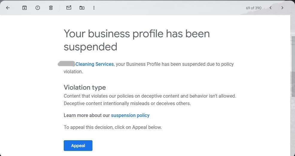 GMB Suspended