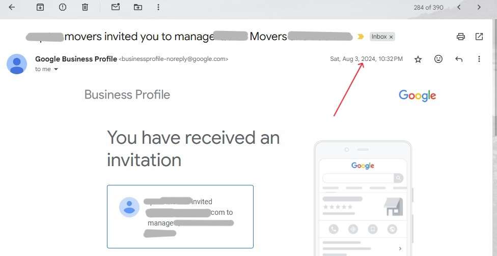 GMB/GBP Invitation Moving Company